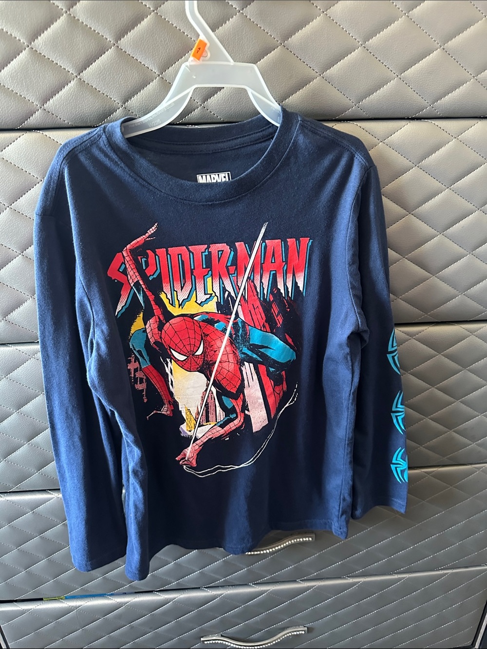 Marvel Boys' Navy Spider-Man Long Sleeve Graphic Tee